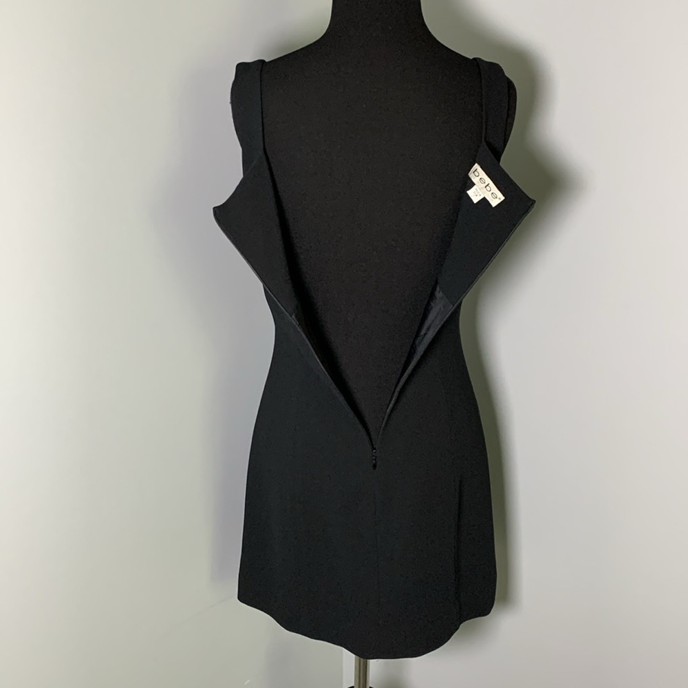 Vintage Bebe Black LBD Mini Tank Dress, Square Neckline, Size 2 - Picture 9 of 16